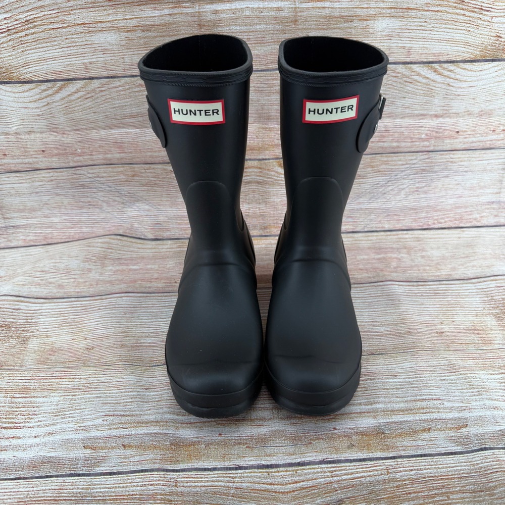 Hunter W Original Short-O Black Matte Rain Boots WFS1000RMA Womens‎ 8M EU 39